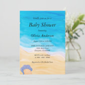 Tropical Ocean Beach Baby Dusche Einladung (Stehend Vorderseite)