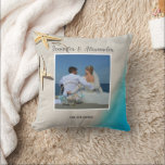 Tropical ocean beach bride groom photo wedding kissen<br><div class="desc">Tropical ocean beach,  bride and groom photo,  wedding Throw Pillow.
You can add your own photos,   names and date.</div>