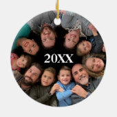 Tropical Ocean Beach Hai Weihnachten Foto Keramik Ornament (Hinten)