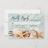Tropical Ocean Beach Seashell RSVP Card Karte (Vorderseite)