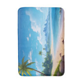 Tropical Ocean Island Sandy Beach Shore Badematte (Vorderseite Vertikal)