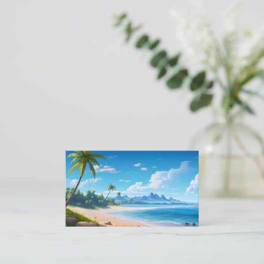 Tropical Ocean Island Sandy Beach Shore Begleitkarte (Stehend Vorderseite)