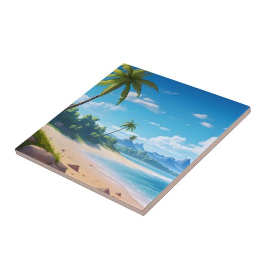 Tropical Ocean Island Sandy Beach Shore Fliese (Seite)