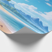Tropical Ocean Island Sandy Beach Shore Geschenkpapier (Ecke)