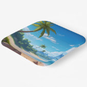 Tropical Ocean Island Sandy Beach Shore Pappteller (Gewinkelt)