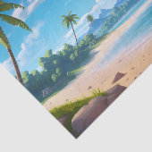 Tropical Ocean Island Sandy Beach Shore Seidenpapier (Ausschnitt)