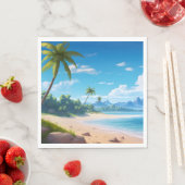 Tropical Ocean Island Sandy Beach Shore Serviette (Beispiel)