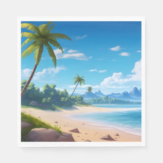 Tropical Ocean Island Sandy Beach Shore Serviette (Vorderseite)