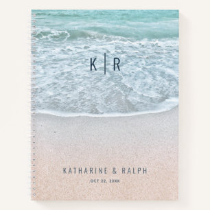Tropical Ocean & Sandy Beach Wedding Gästebuch Notizblock