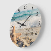Tropical Ocean View Beach Life Starfish Waves Große Wanduhr (Winkel)