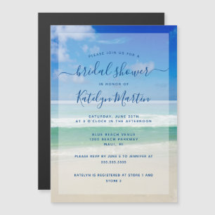 Tropical Ocean Waves Foto Beach Brautparty Magneteinladung