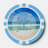 Tropical Ocean Waves Photography Beach Wedding Pokerchips (Vorderseite)