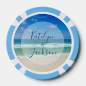 Tropical Ocean Waves Photography Beach Wedding Pokerchips (Rückseite)