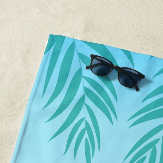 Tropical Ombre Beach Summer Vibes Monogram Strandtuch (Beispiel)