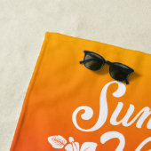 Tropical Ombre Summer Night Monogram Strandtuch (Beispiel)