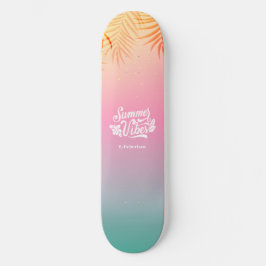 Tropical Ombre Summer Vibes Individuelle Name Skateboard