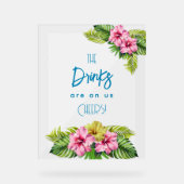 Tropical Open Bar Acrylic Sign Acrylschild (Vorderseite)