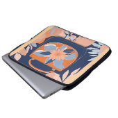 Tropical Orange Blue AI Art Laptopschutzhülle (Vorne Knopf)