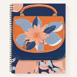 Tropical Orange Blue Ai art Spiral Notebook Notizblock