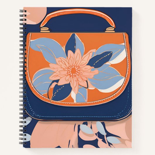 Tropical Orange Blue Ai art Spiral Notebook Notizblock (Vorderseite)