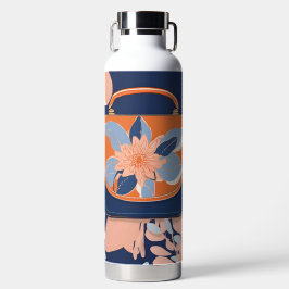 Tropical Orange Blue AI Art Trinkflasche