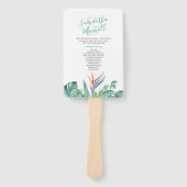 Tropical Orange Blume Wedding Program Fan Fächer (Vorderseite)