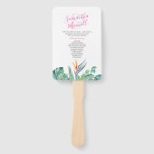 Tropical Orange Blume Wedding Program Fan Fächer (Vorderseite)