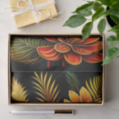 Tropical Orange Floral Artwork Seidenpapier (Geschenk)