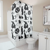 Tropical Orange Gray: Vintages Muster Duschvorhang (Beispiel)