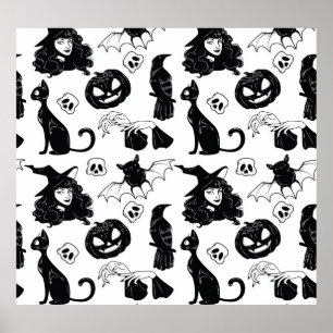 Tropical Orange Gray: Vintages Muster Poster