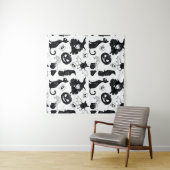 Tropical Orange Gray: Vintages Muster Wandteppich (Beispiel (Horizontal))