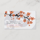 Tropical Orange Hibiskus Blume Fusion Grau Wirbel Visitenkarte (Rückseite)