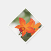 Tropical Orange Orchid Paper Napkin Serviette (Ecke)