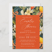 Tropical Orange Paradise Couple's Dusche Einladung (Vorderseite)