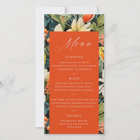 Tropical Orange Paradise Menu (Vorderseite)