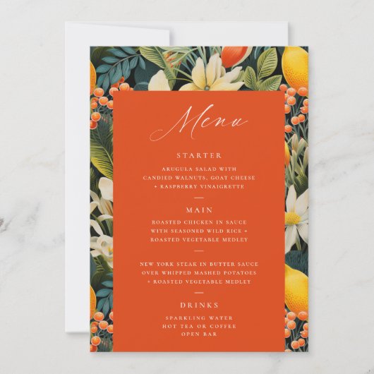 Tropical Orange Paradise Menu (Vorderseite)