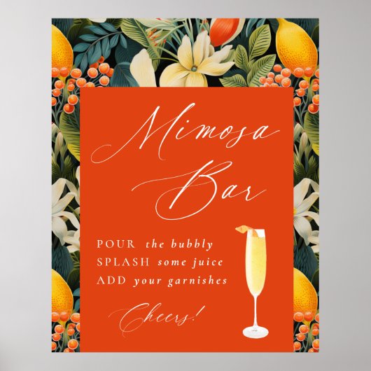 Tropical Orange Paradise Mimosa Bar Poster (Vorne)
