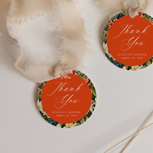 Tropical Orange Paradise Vielen Dank Geschenkanhänger