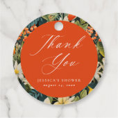 Tropical Orange Paradise Vielen Dank Geschenkanhänger (Rückseite)