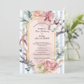 Tropical Orchid Arch Floral Destination Wedding  Einladung (Stehend Vorderseite)