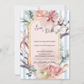 Tropical Orchid Arch Wedding Save the Date Ankündigung (Vorderseite)