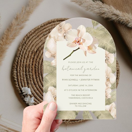 Tropical Orchid Botanical Garden Wedding  Acryleinladungen