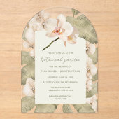 Tropical Orchid Botanical Garden Wedding  Acryleinladungen (Vorderseite)