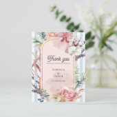 Tropical Orchid Destination Wedding Thank You Postkarte (Stehend Vorderseite)