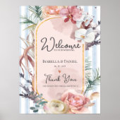 Tropical Orchid Floral Destination Wedding Welcome Poster (Vorne)