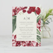 Tropical Orchid Hawaiian Island Wedding  Einladung (Stehend Vorderseite)