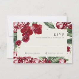 Tropical Orchid Hawaiian Island Wedding Invitation RSVP Karte