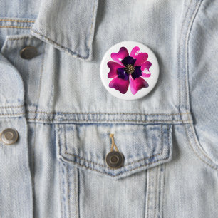 Tropical Orchid MOD Retro Groovy Hawaii Blume Button