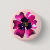 Tropical Orchid MOD Retro Hawaii Wedding Blume Button (Vorderseite)