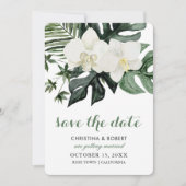 Tropical Orchid Monstera Botanical Save the Date (Vorderseite)